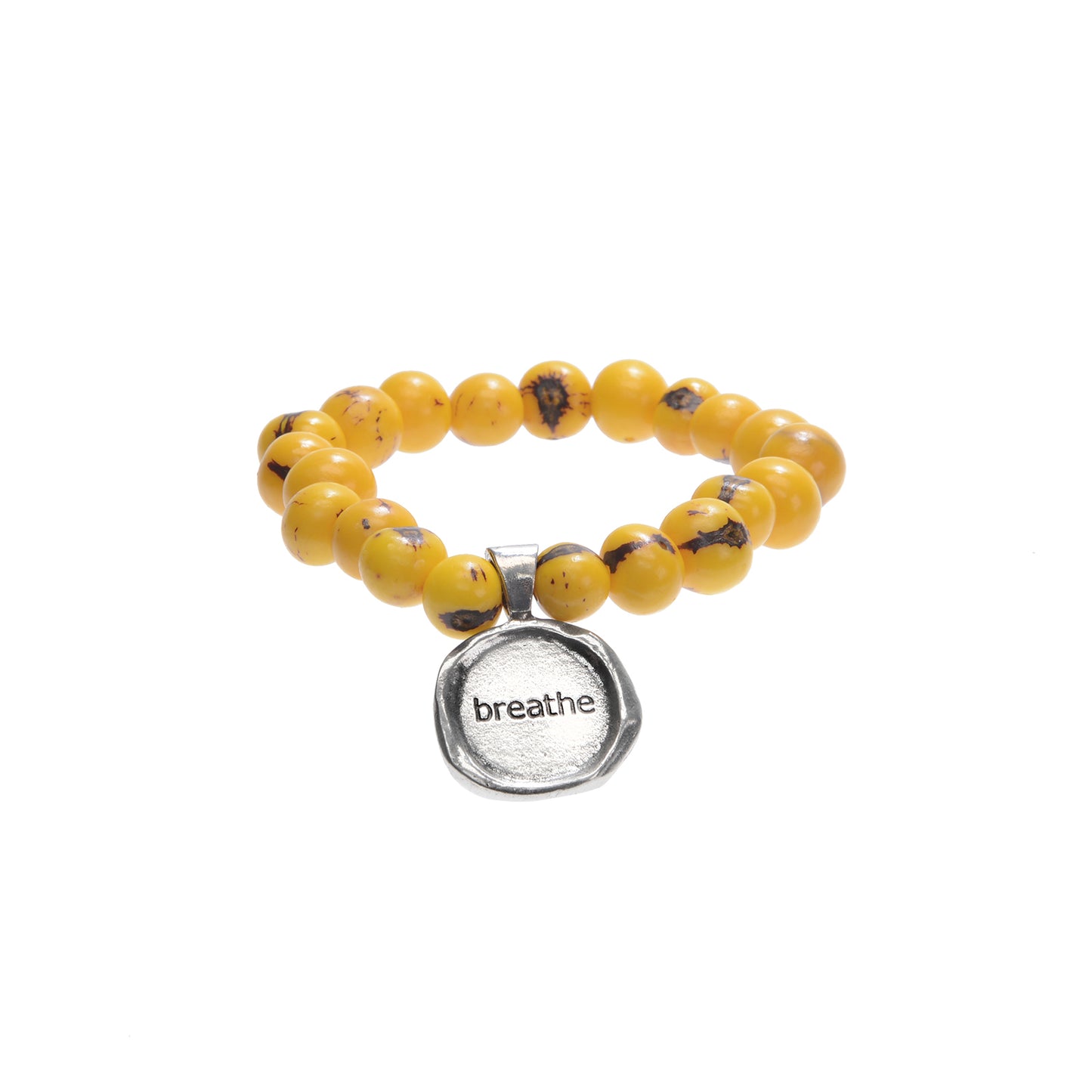 Acai Seeds Of Life Bracelet with Wax Seal - Yellow Beads