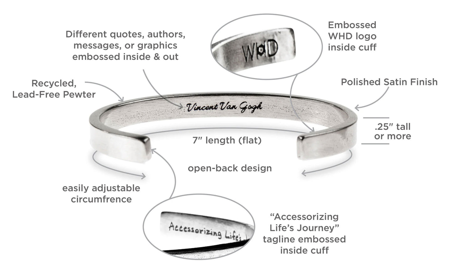 In every walk with nature one receives far more than he seeks John Muir Quotable Cuff Bracelet