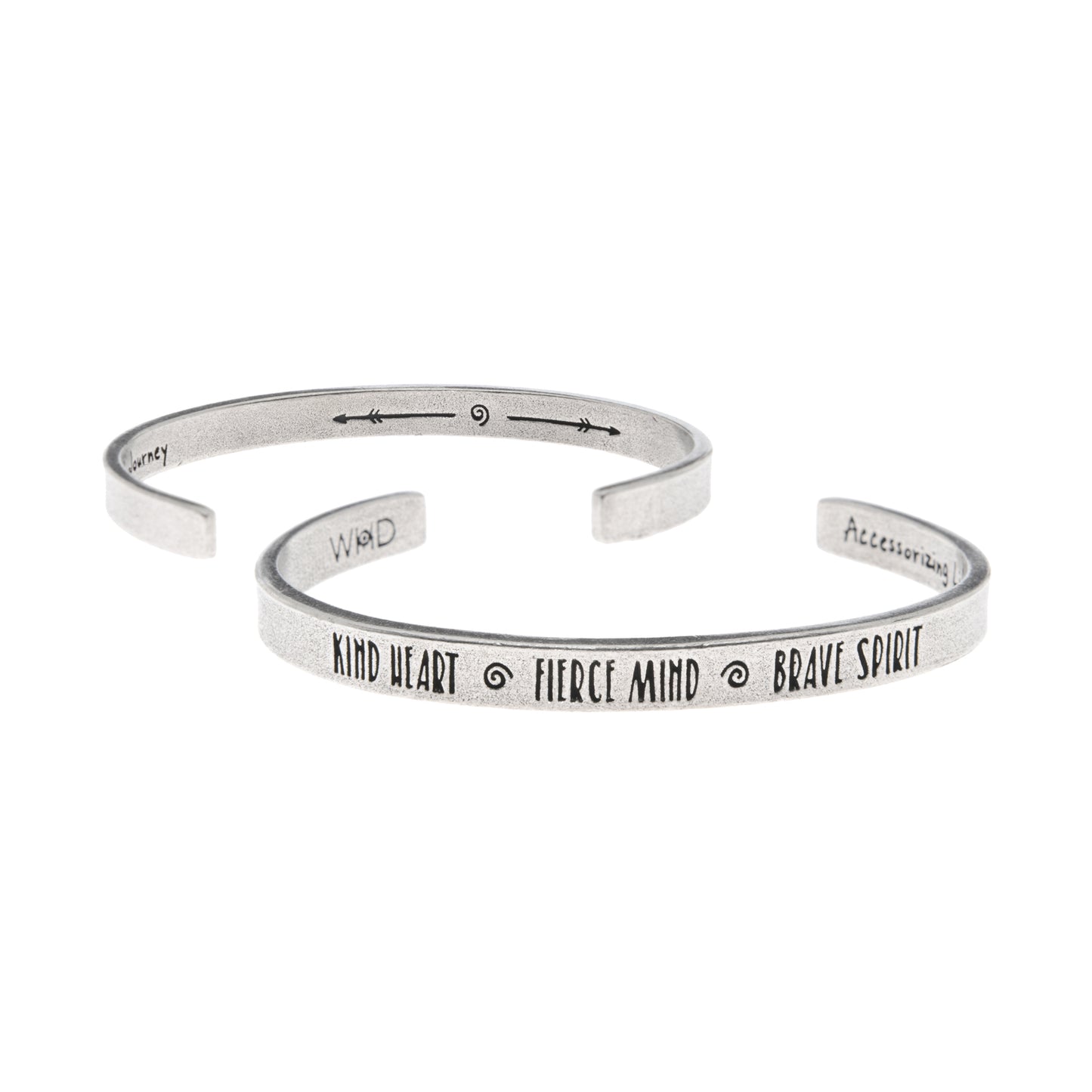 Kind Heart, Fierce Mind, Brave Spirit Quotable Cuff Bracelet