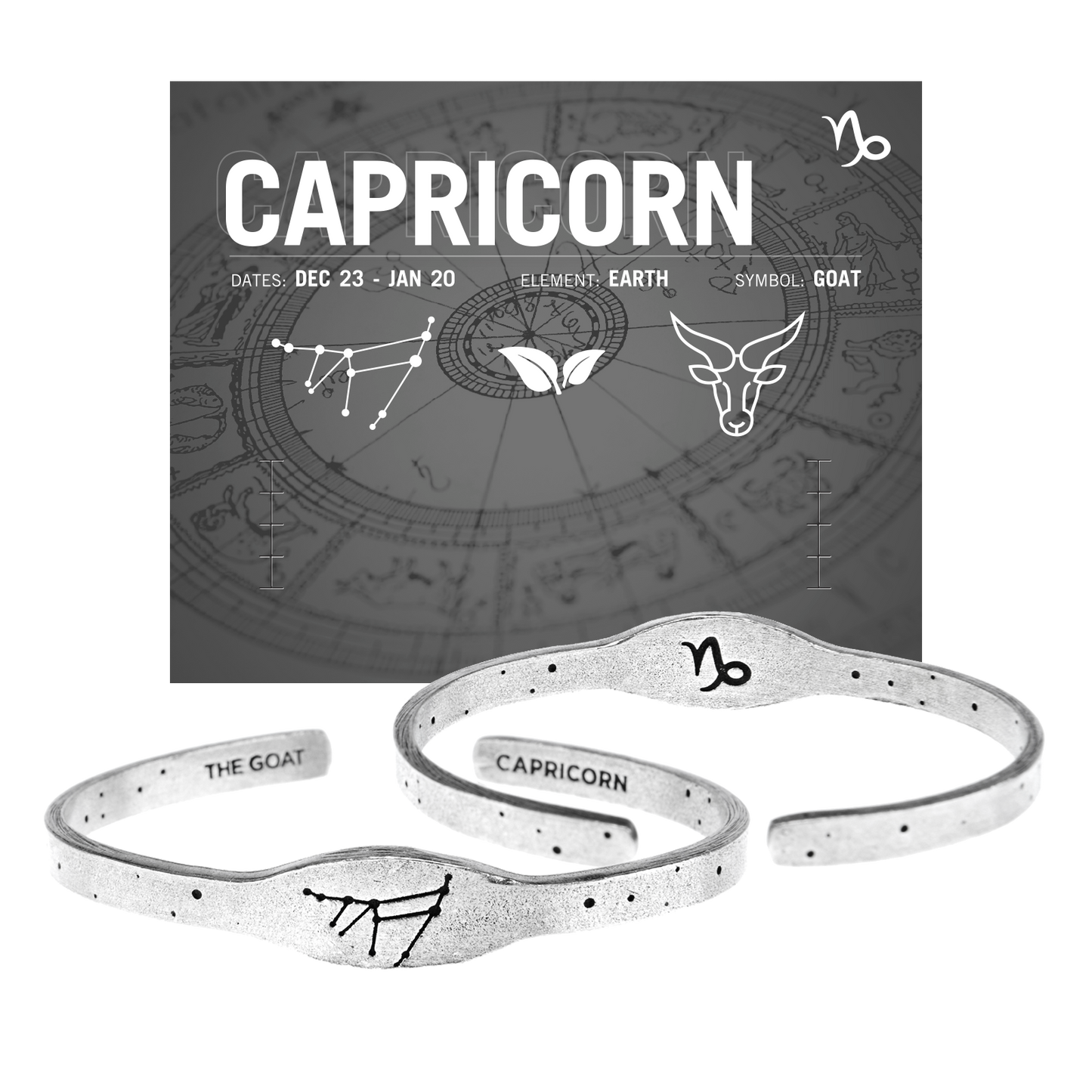 Zodiac Cuff Bracelet - Capricorn