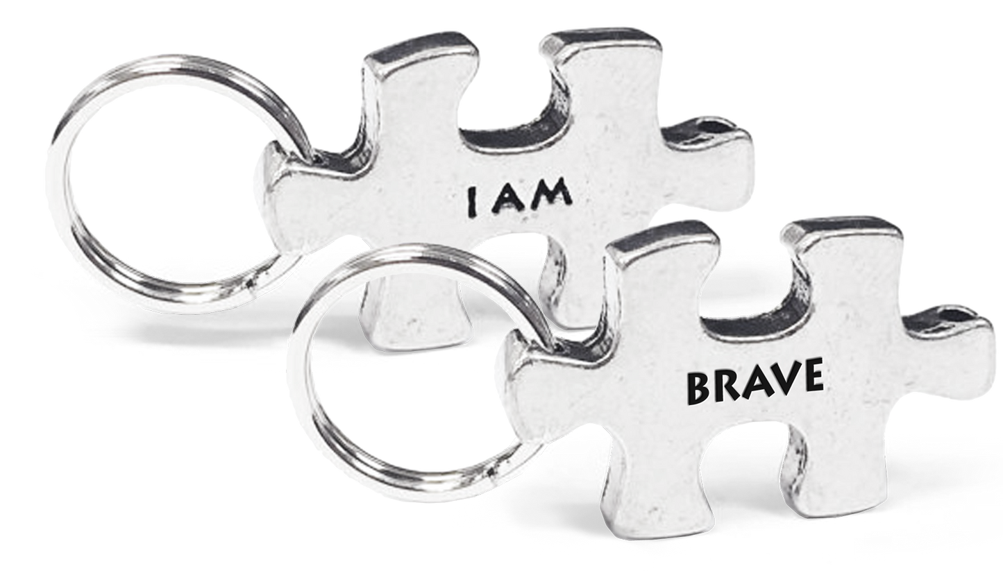 "I AM" Brave Puzzle Piece Charm