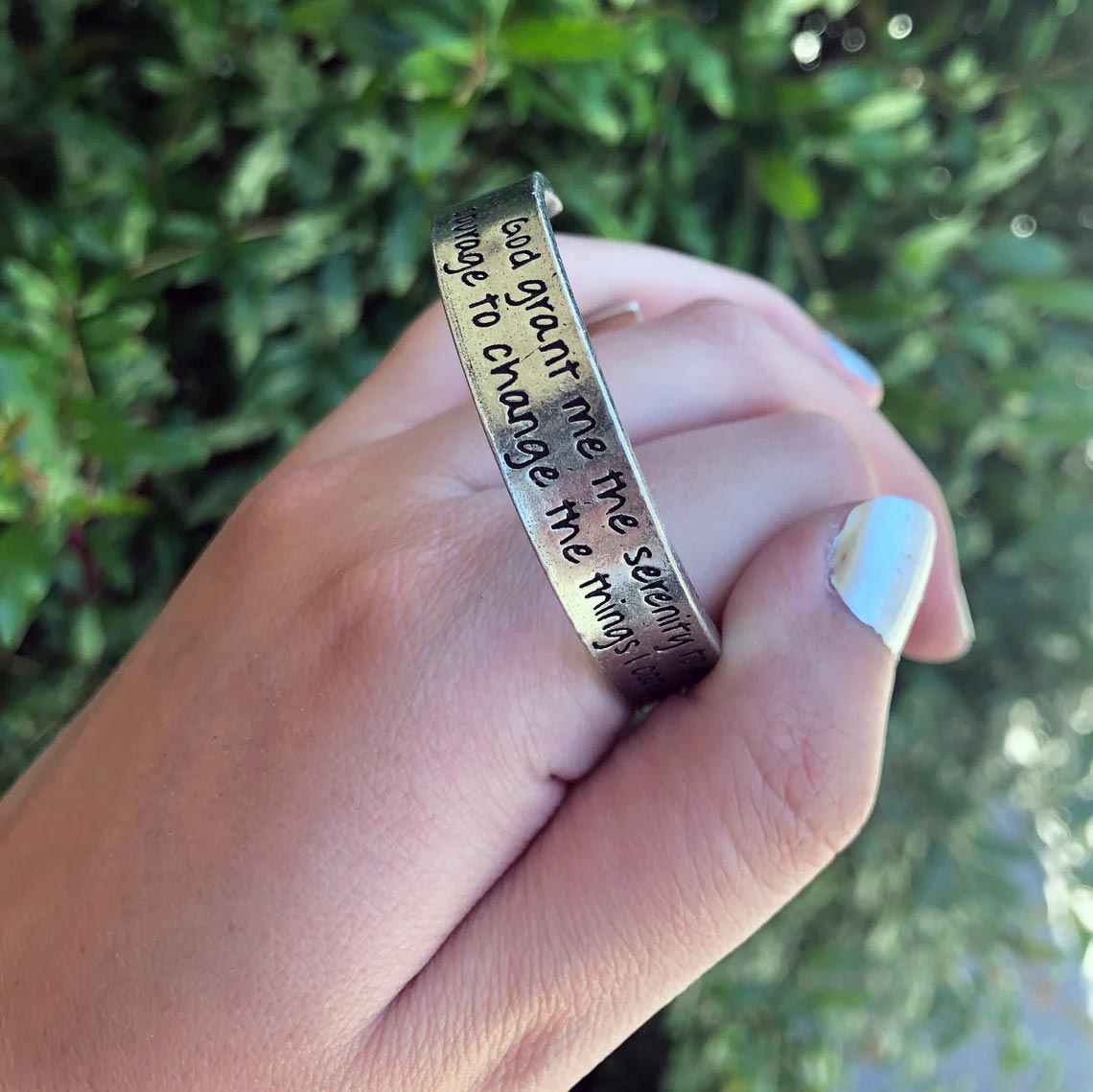 Holding Serenity Prayer Bracelet