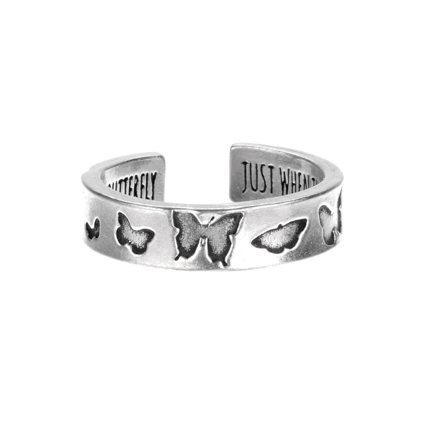 Butterfly Transformation Ring - Just When the Caterpillar Thought It Was Over