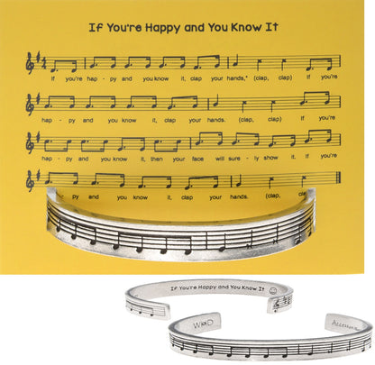 If You're Happy and You Know It Quotable Cuff Bracelet with backer card 2