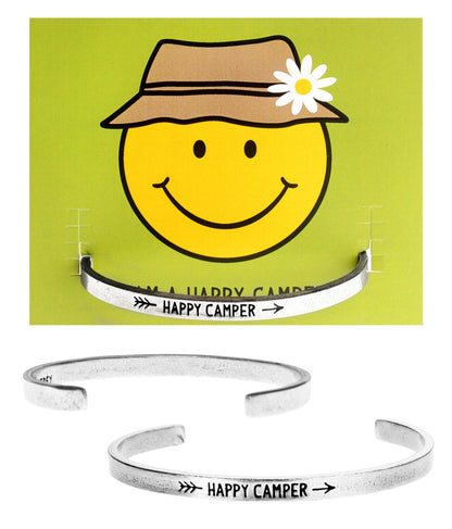 Happy Camper Quotable Cuff Bracelet with backer card