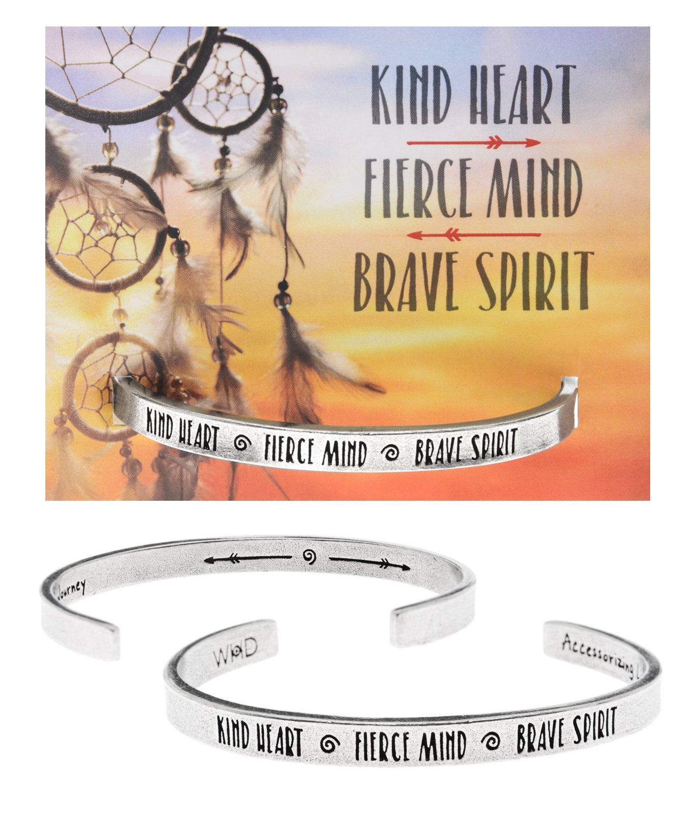 Kind Heart, Fierce Mind, Brave Spirit Quotable Cuff Bracelet Inspiring –  Whitney Howard Designs