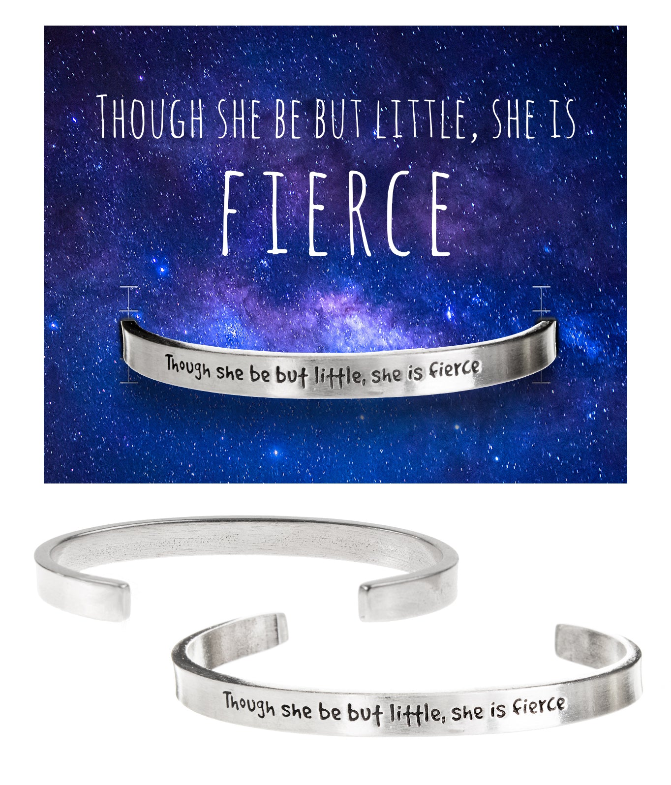 Though She be but Little She is Fierce Quotable Bracelet