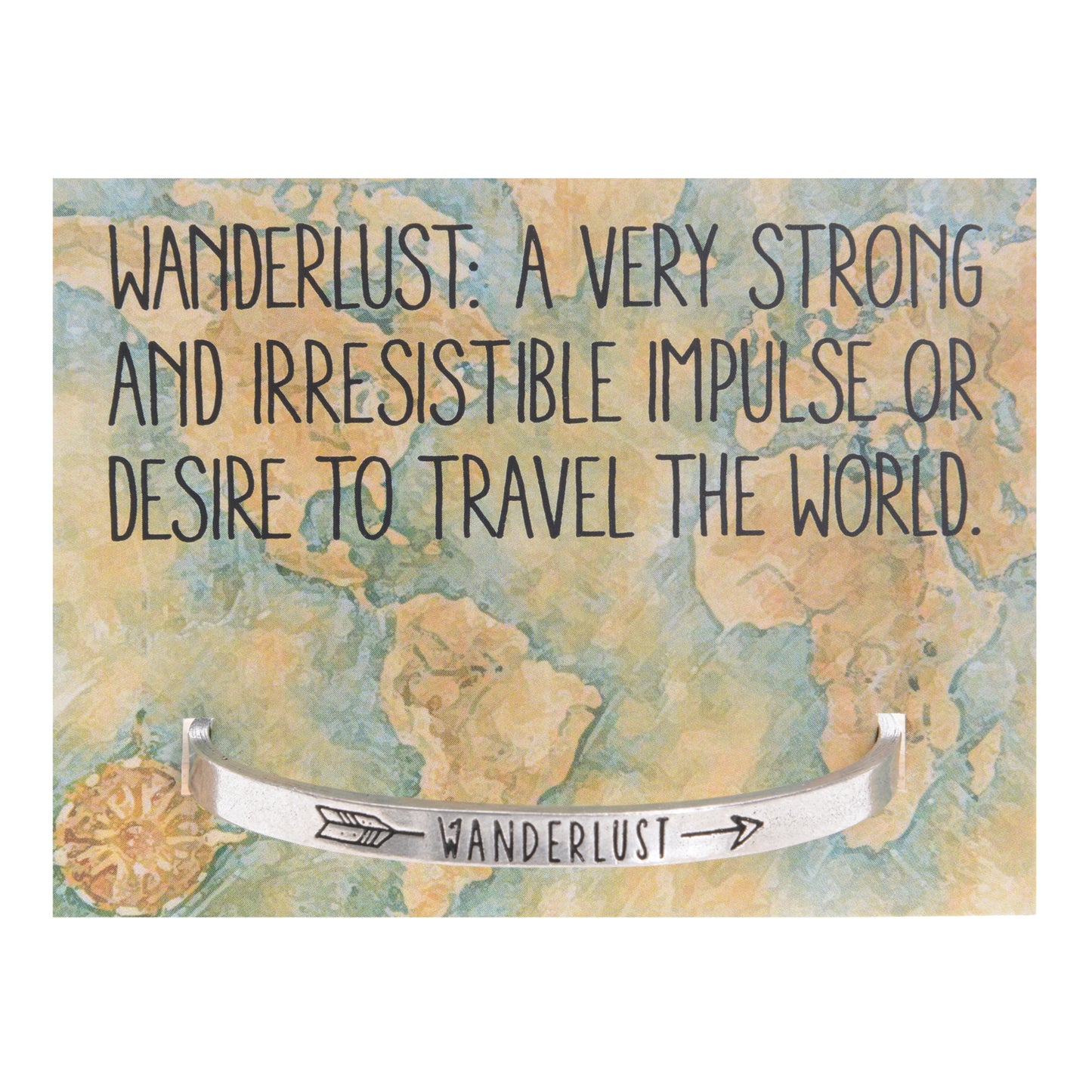 Wanderlust Quotable Cuff on backer card