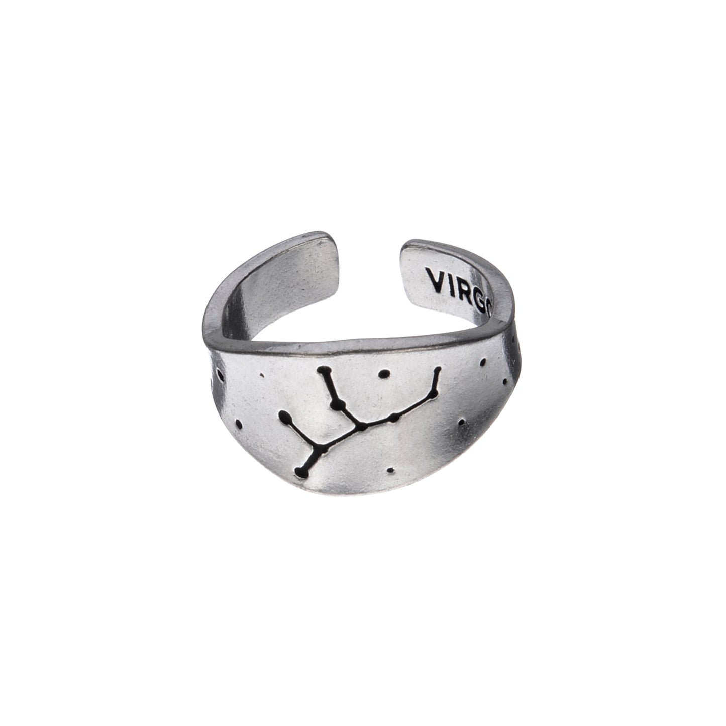 Virgo Constellation Ring - Zodiac Star Pattern with Virgo Symbol