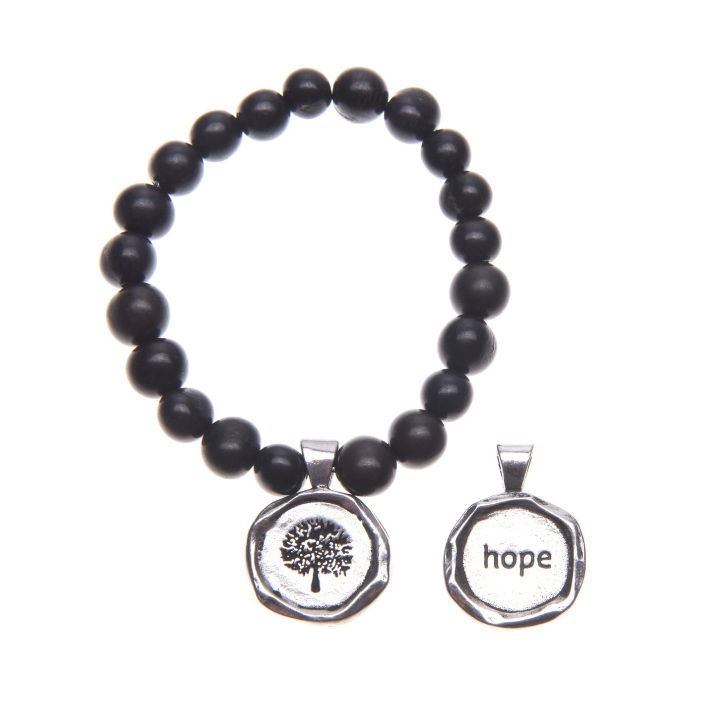 Acai Seeds Of Life Bracelet with Wax Seal - Black Beads