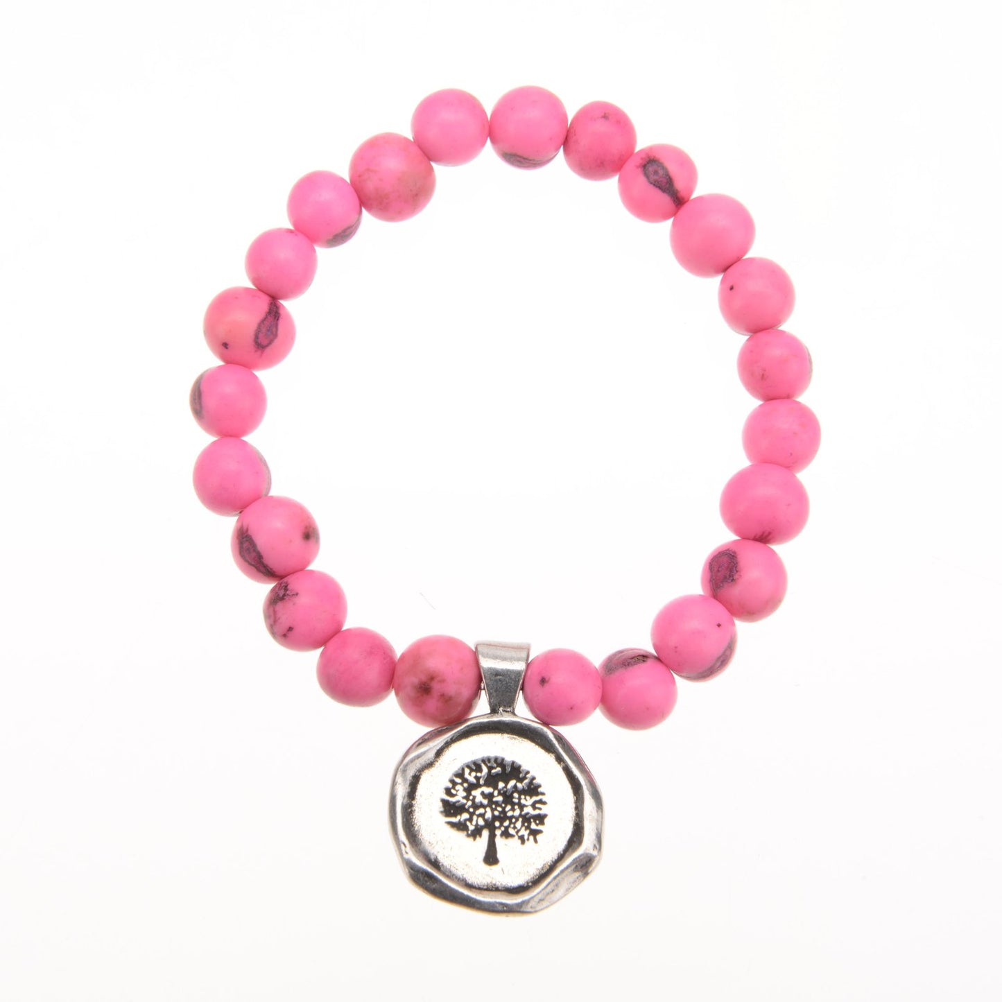 Acai Seeds Of Life Bracelet with Wax Seal - Hot Pink Beads