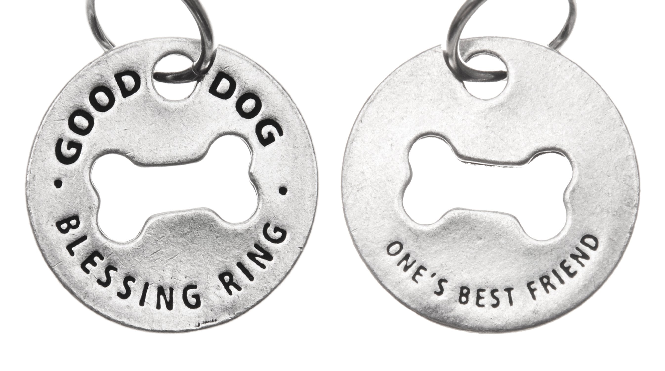 Good Dog Blessing Ring Charm, Bone, Handcrafted