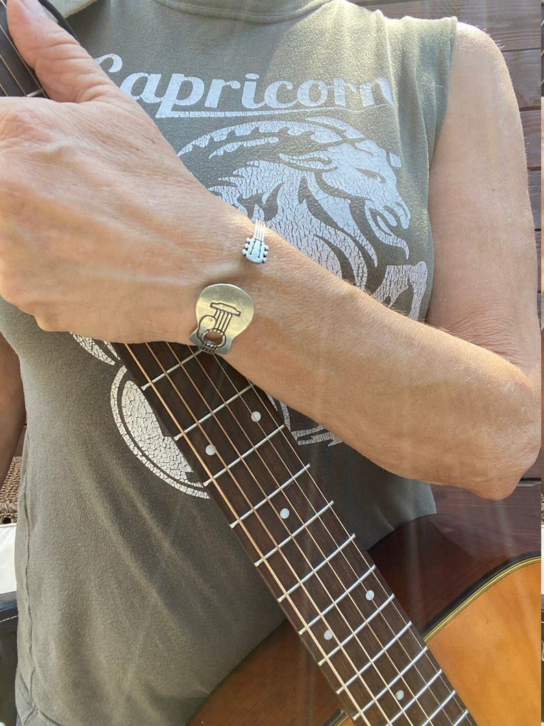 Guitar Quotable Cuff Bracelet - Gifts for Music Lovers