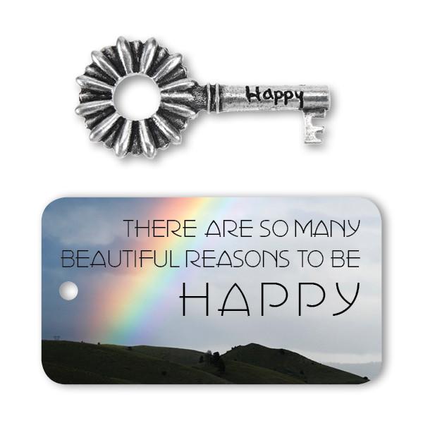 Happy Key Charm with backer card