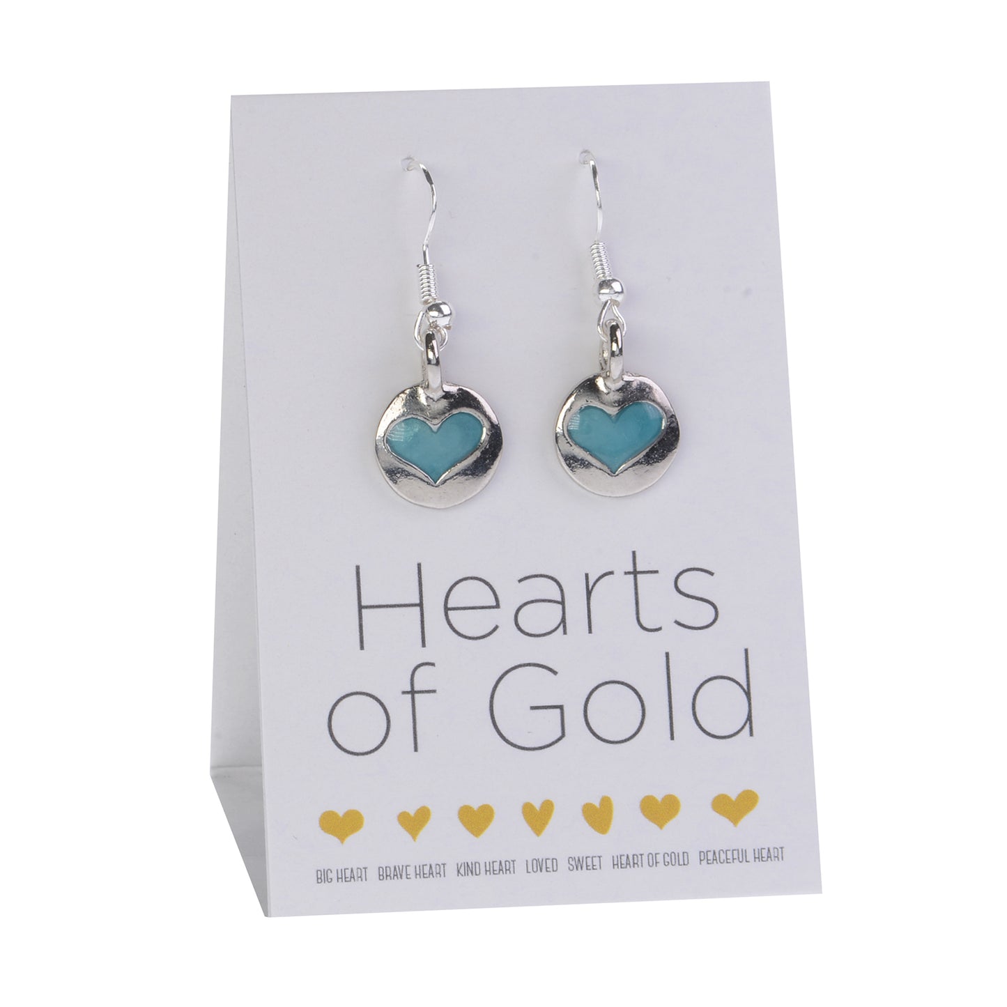 Peaceful Heart Earrings - Handcrafted Pewter Heart Earrings