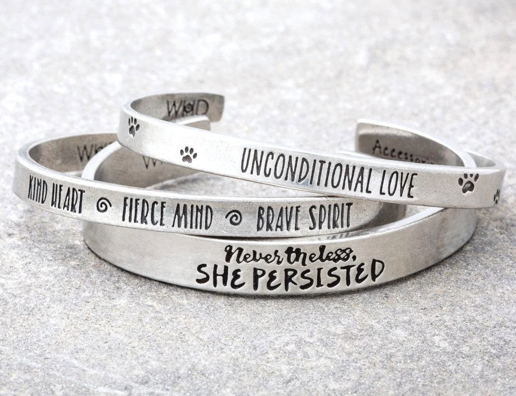 Nevertheless, She Persisted Quotable Cuff Bracelet - Elizabeth Warren