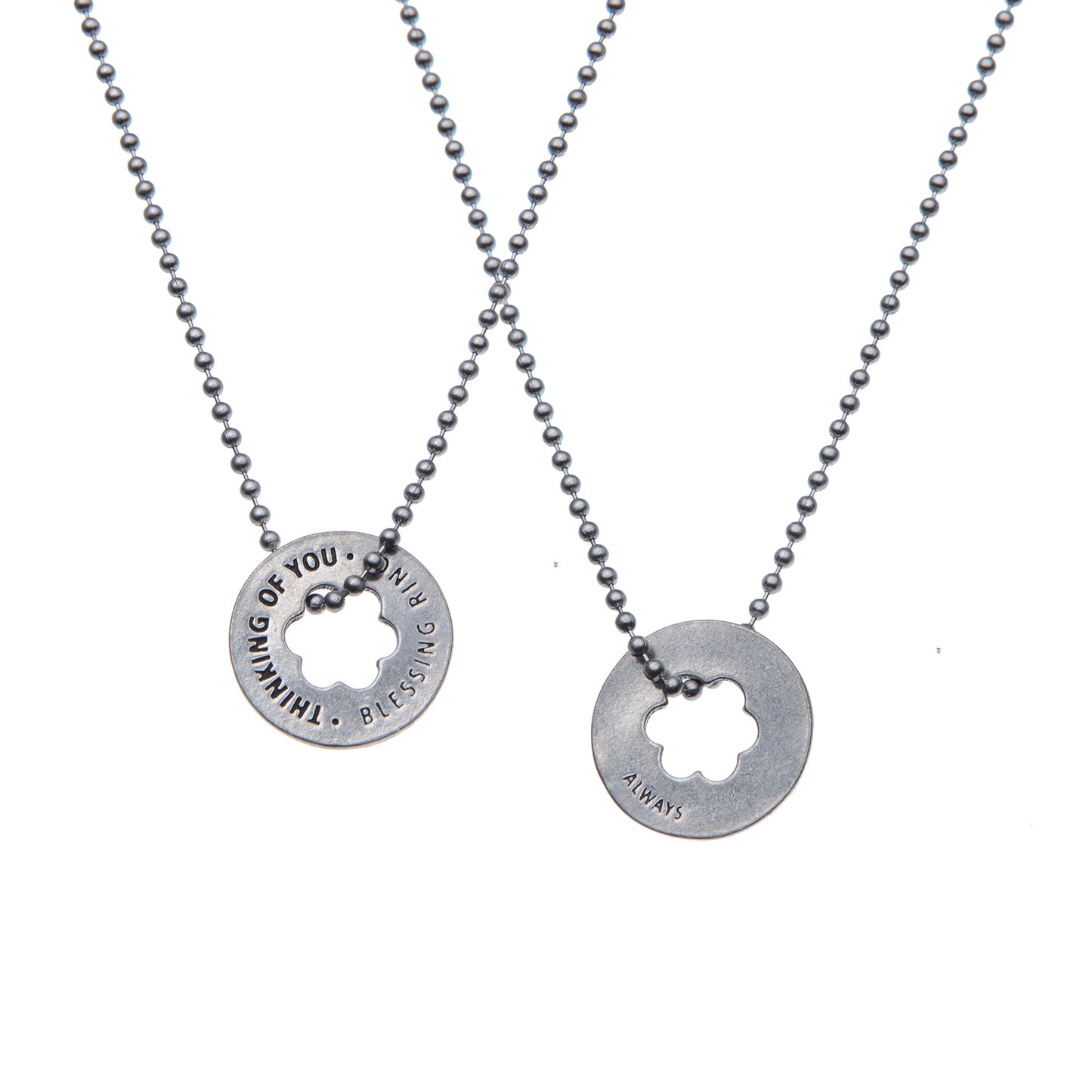 Thinking Of You Blessing Rings on a necklace