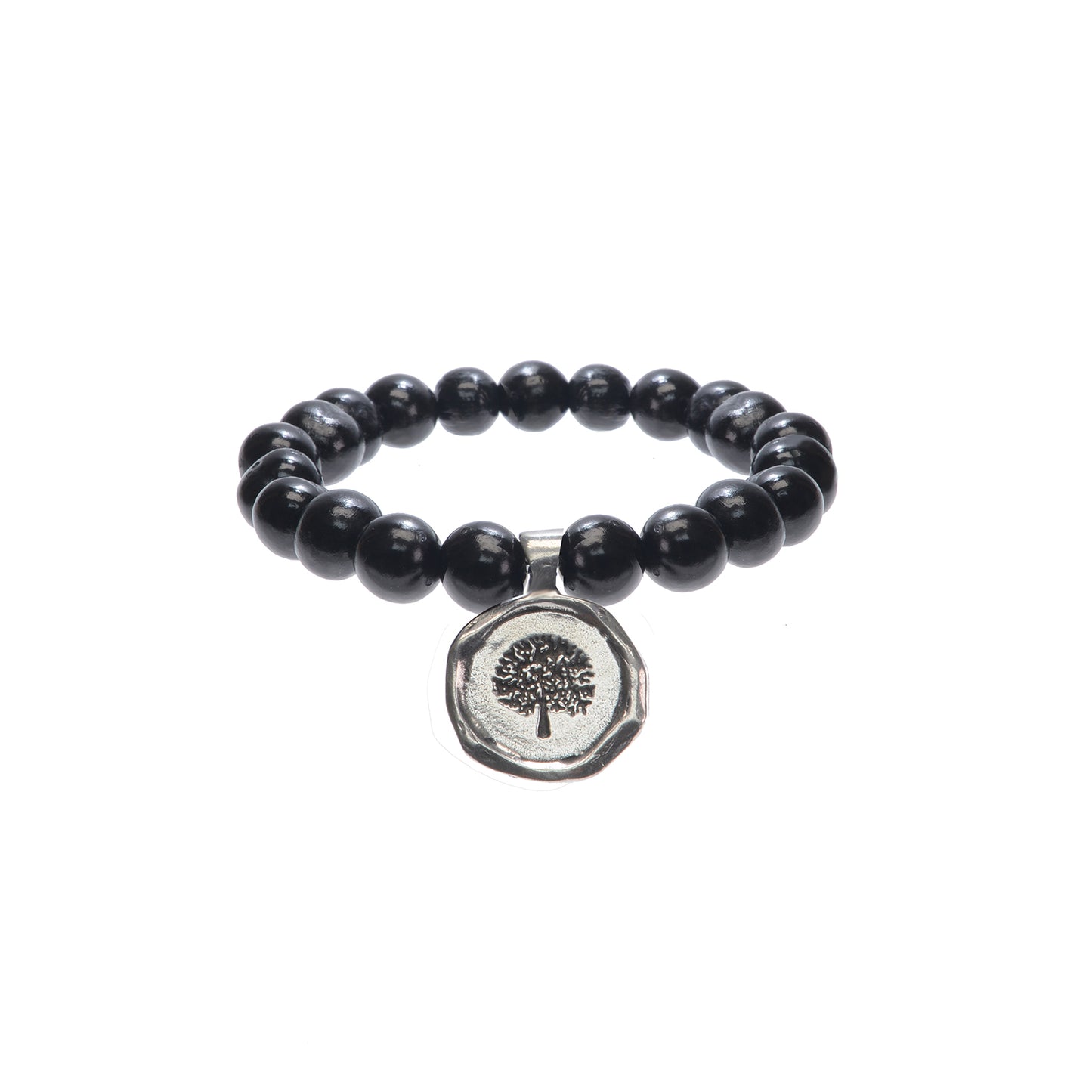 Acai Seeds Of Life Bracelet with Wax Seal - Black Beads