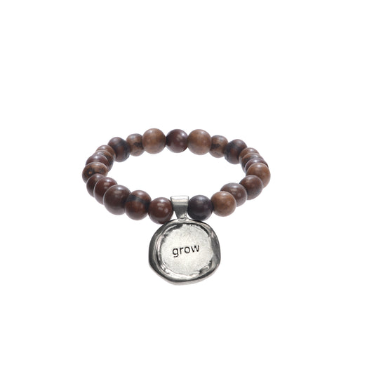 Acai Seeds Of Life Bracelet with Wax Seal - Chocolate Beads