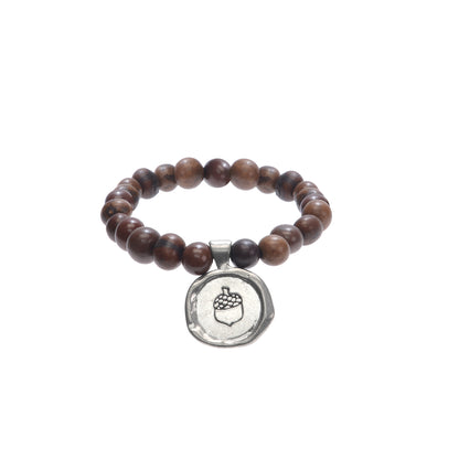 Acai Seeds Of Life Bracelet with Wax Seal - Chocolate Beads