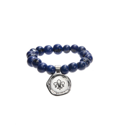 Acai Seeds Of Life Bracelet with Wax Seal - Blue Beads