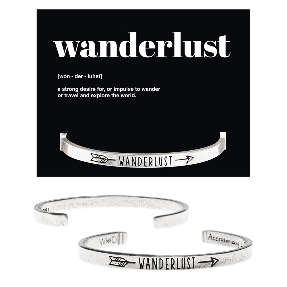 Wanderlust Quotable Cuff Bracelet