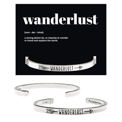 Wanderlust Quotable Cuff Bracelet