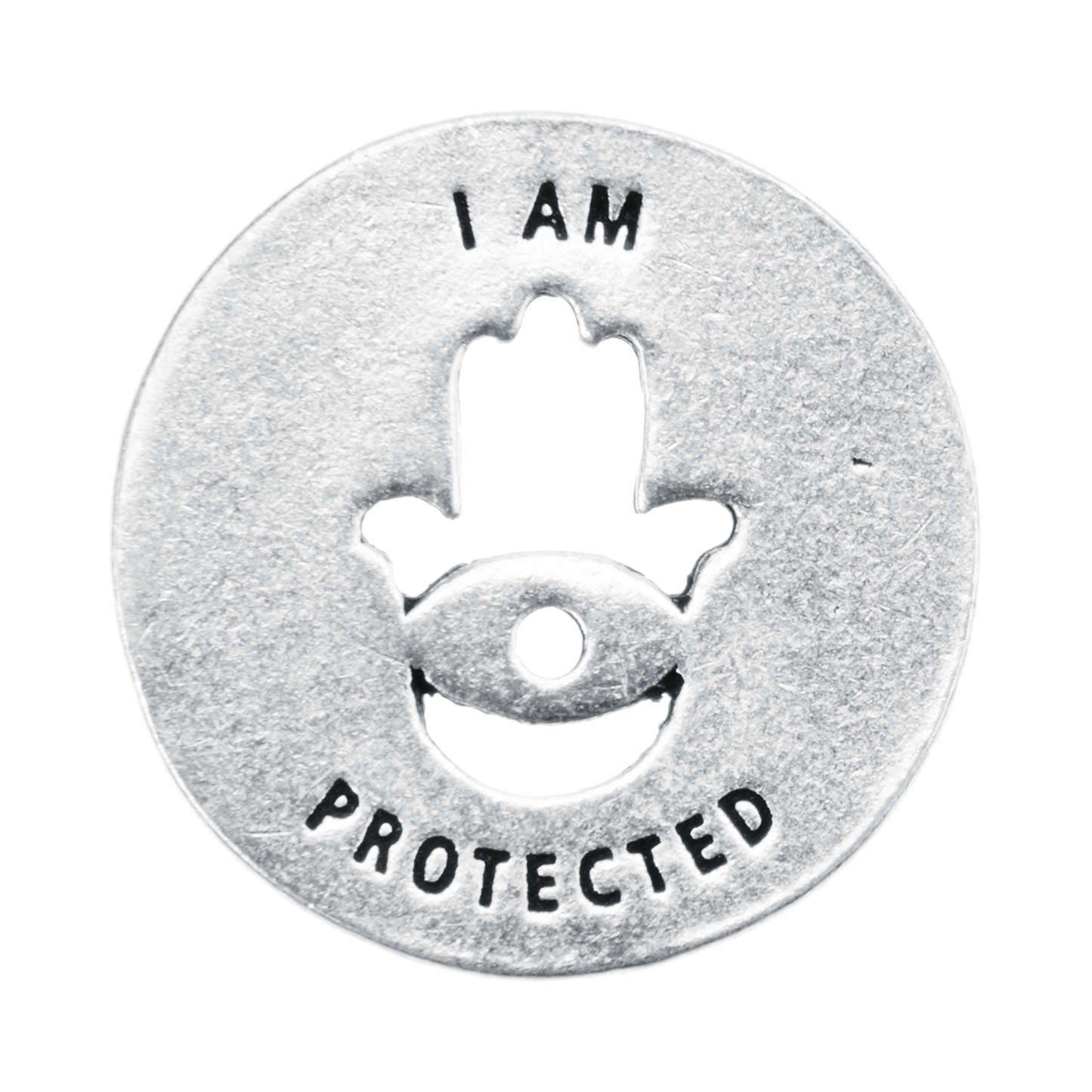 "Hamsa Protect Blessing Ring | Handcrafted Pewter Charm"