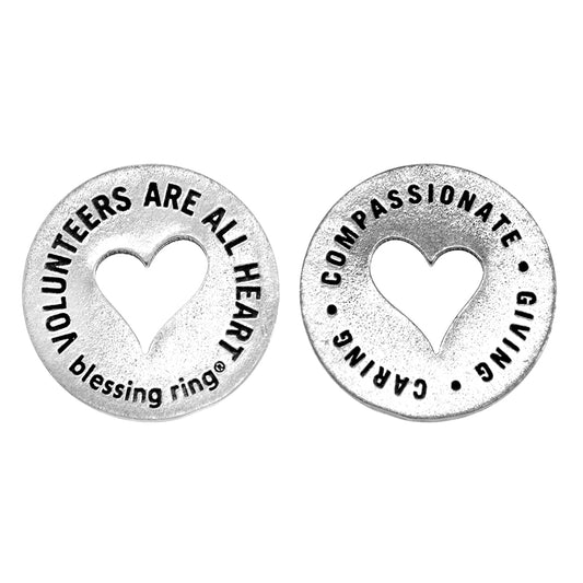 Volunteer Blessing Ring Charm - Compassionate, Giving, Caring