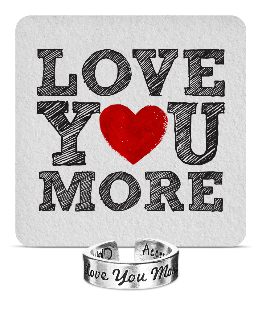 I love you more – I love you most ring set – hand stamped ring – very  sturdy ring – great gift – fun piece of jewelry – SM Made