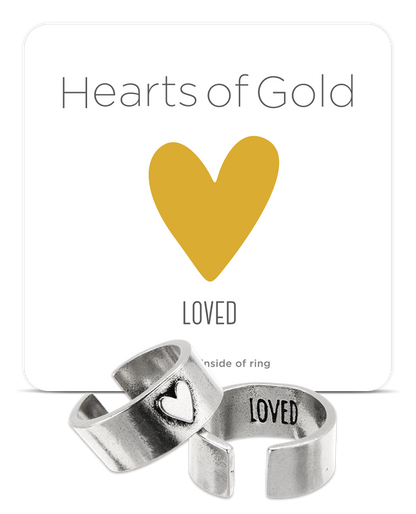 Hearts of Gold LOVED Ring  Simple Casual Rings – Whitney Howard