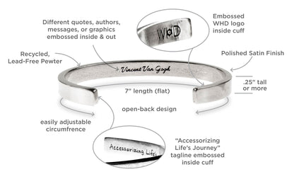 Explore-Dream-Create Imagine Discover Quotable Cuff Bracelet