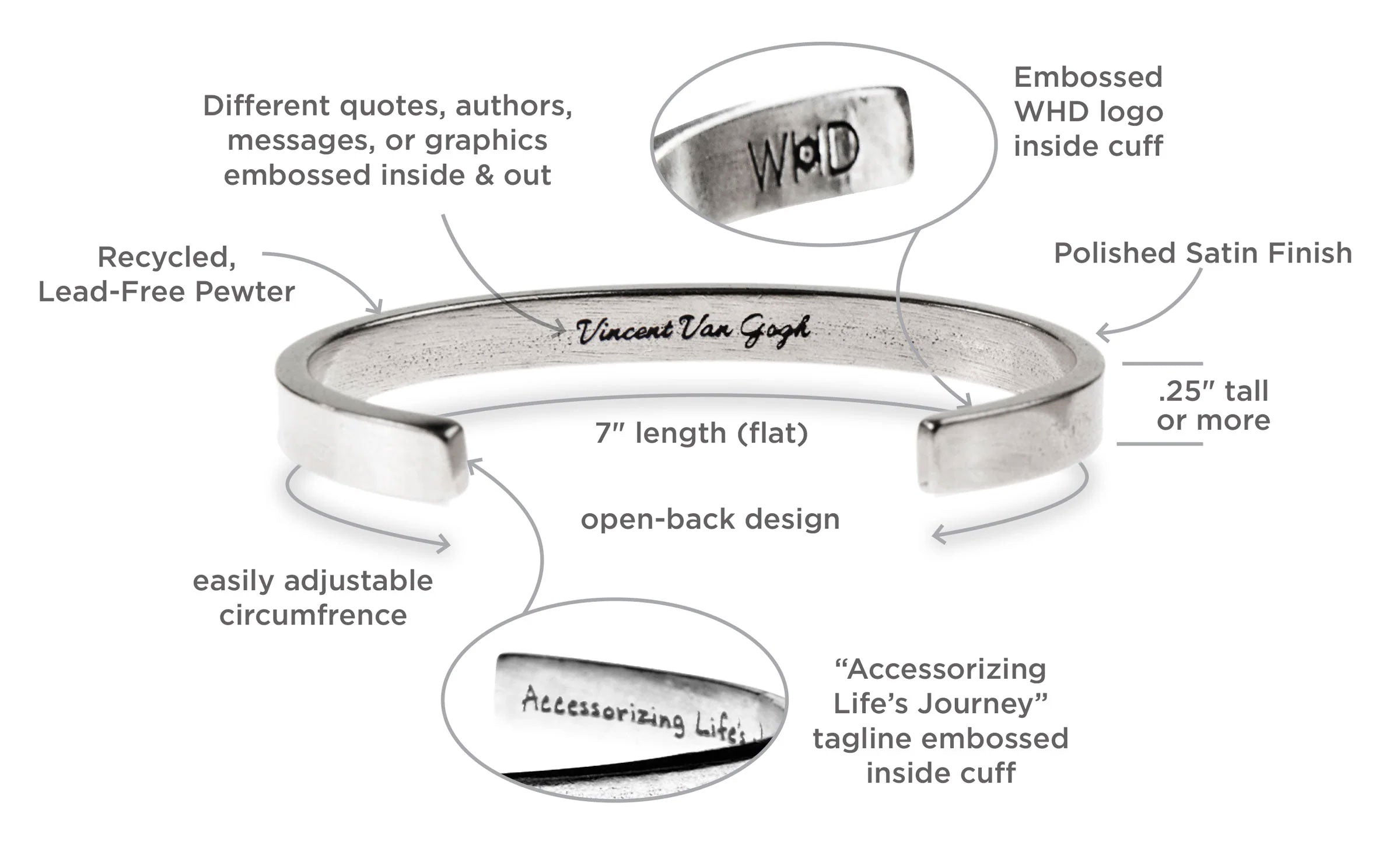 Customized Gift] Brand Classic Sterling Silver Bracelet Large Style - Matte  Design Lettering Custom Bracelet - Shop 64design Bracelets - Pinkoi