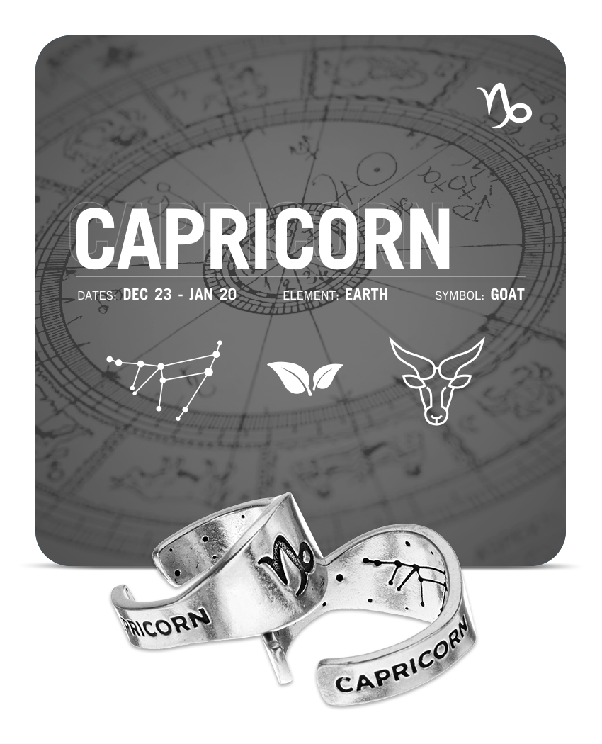 Zodiac Ring - Capricorn - Symbol