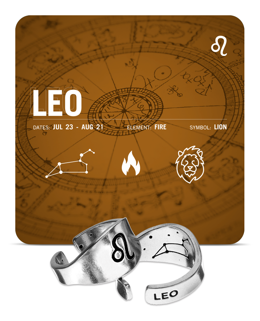 Zodiac Ring - Leo - Symbol