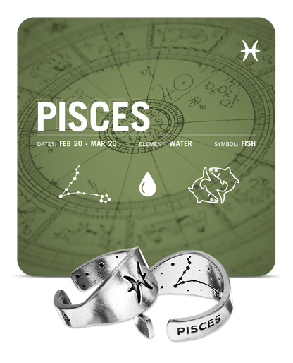 Zodiac Ring - Pisces - Symbol