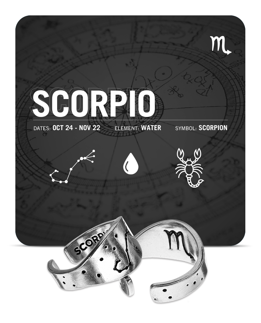 Scorpio Zodiac Sign Crystal Stone Bracelet 8 mm