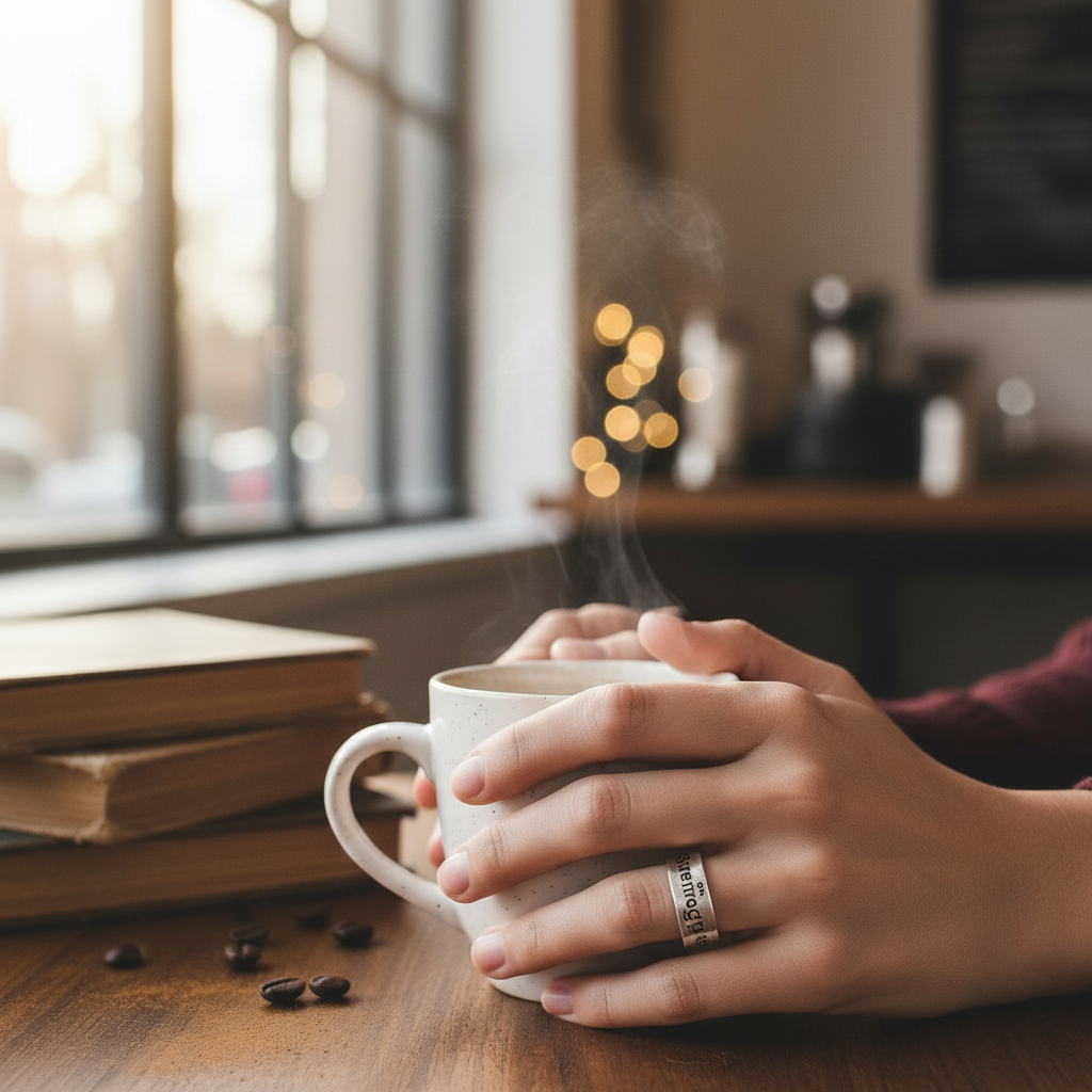 Courage Strength Believe Ring Coffee