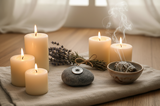 Courage Strength Courage meditation stone in healing setting