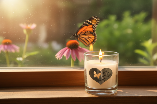 Hope Comfort Transformation votive candle with butterfly