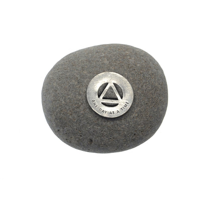 One Day at a Time Meditation Stone - Mindfulness & Inspiration