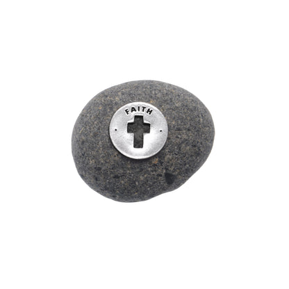 Faith Meditation Stone with Cross - Spiritual & Religious Gift