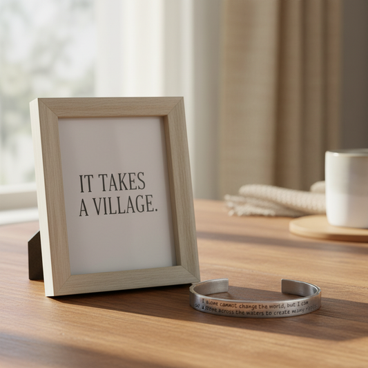 I Alone Cannot Change the World - It Takes a Village Framed Quote