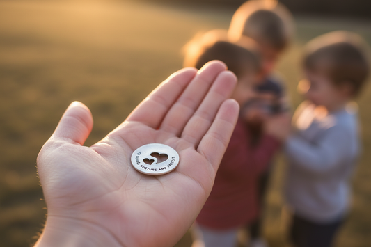 Mother Blessing Ring Actual Charm in Palm