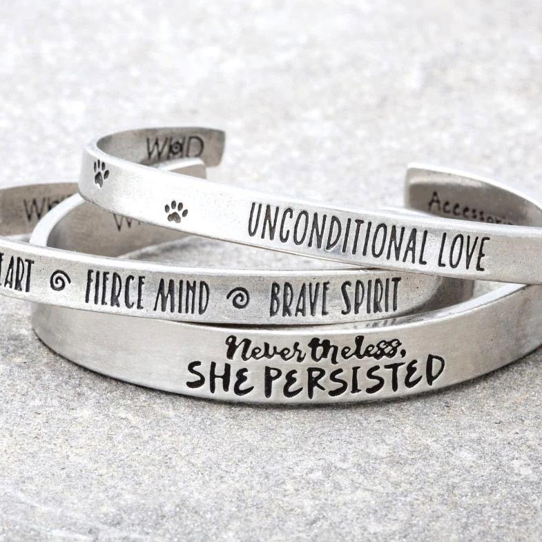 Inspirational Bracelets, Custom Cuff Bracelet, Quote Jewelry, Silver  Bracelet, Personalized Cuff Bracelet, Positive Message, Quote Bracelet -  Etsy