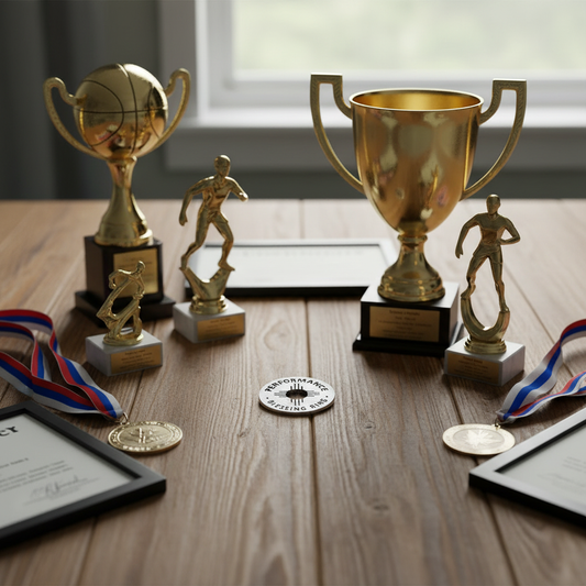 Set Your Goals and Crush Them charm completely flat on table