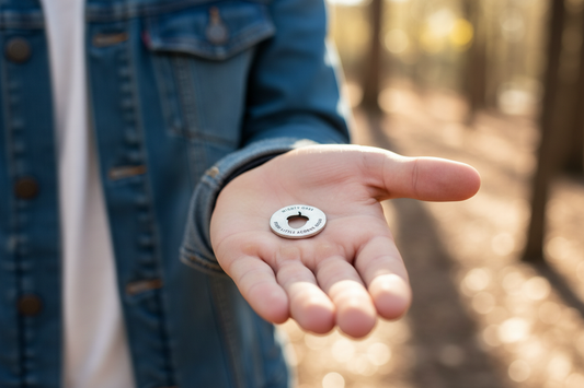 Son Blessing Ring in Young Man's Hand