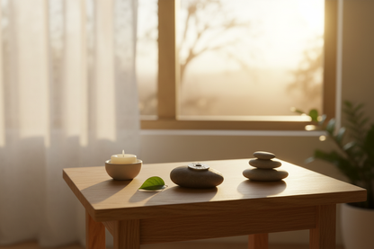 Truly Blessed meditation stone in meaningful setting