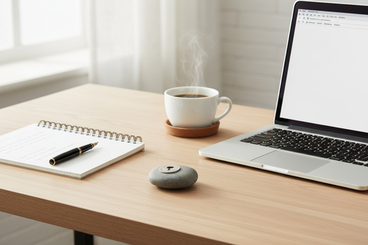 Unlock Your Potential meditation stone on desk