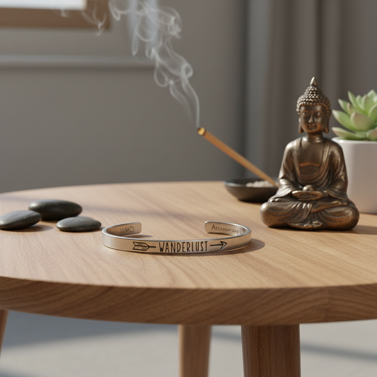 Warrior cuff with Buddha statue